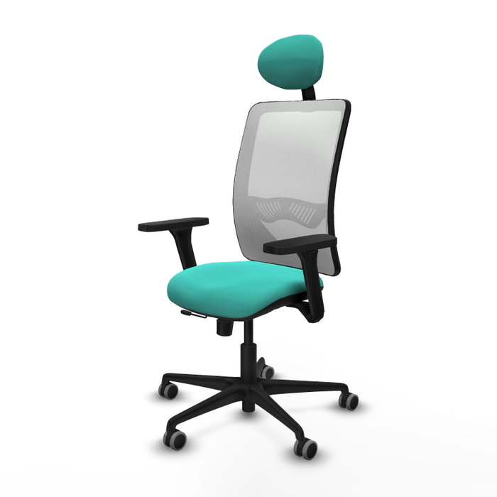 PIQUERAS Y CRESPO Silla de oficina Zulema con Mecanismo Sincro/Traslack, Turquesa y Blanco