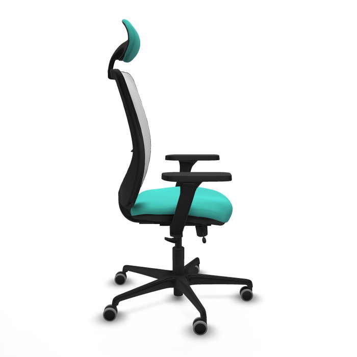PIQUERAS Y CRESPO Silla de oficina Zulema con Mecanismo Sincro/Traslack, Turquesa y Blanco