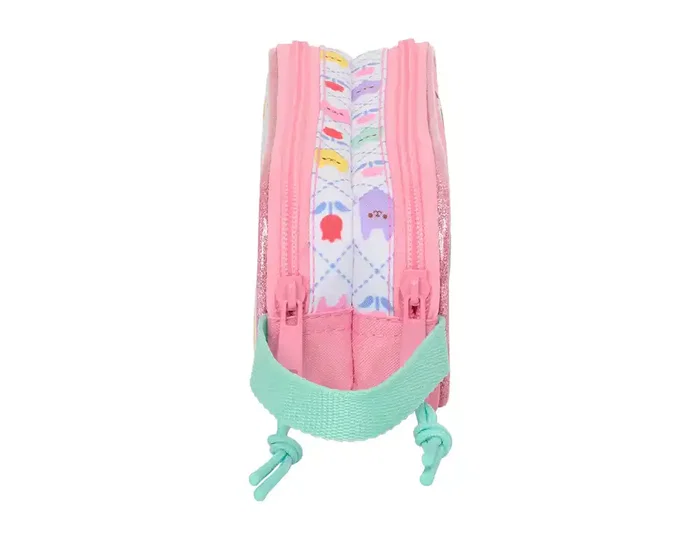 Safta Bolso Portatodo Doble Gabby's Dollhouse 80x210x60 mm - Estuche Escolar con Dos Cremalleras