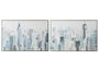 DKD Home Decor Cuadro Lienzo Ciudad Surtido de 2 Piezas (122x82x4,5 cm) Azul, Blanco y Gris