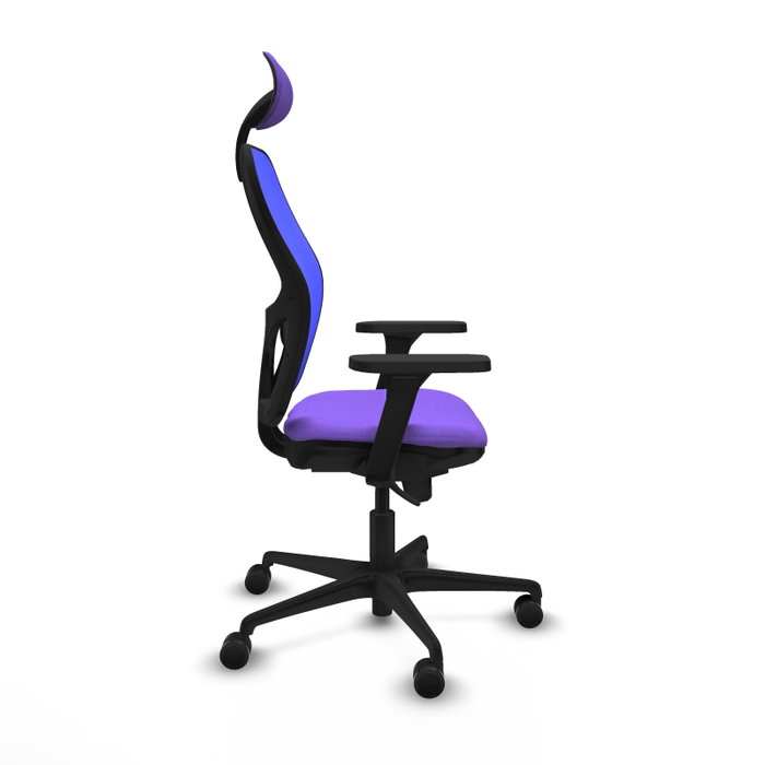 PIQUERAS Y CRESPO Silla de oficina Jorquera con mecanismo Sincro, Tela Lila y Malla Azul PIQUERAS Y CRESPO Silla de oficina Jorquera con mecanismo Sincro, Tela Lila y Malla Azul