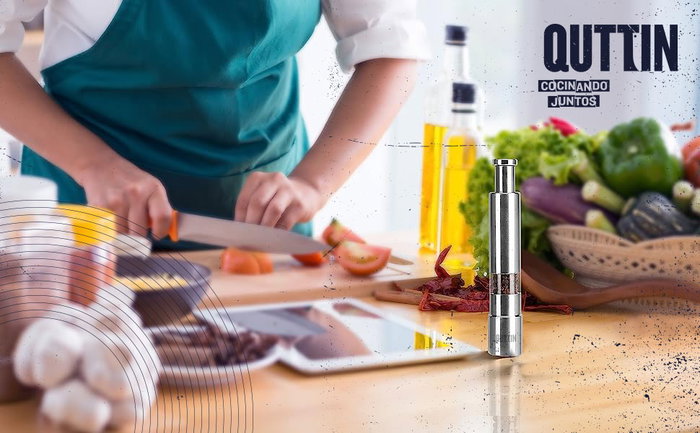Quttin Molinillo de Especias a Presión 2.6 x 15 cm (18 Unidades)