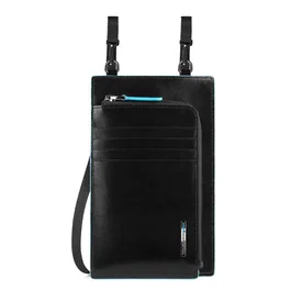 Piquadro Blue Square Bolso bandolera de cuero Negro