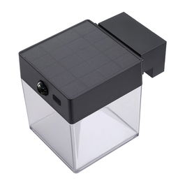 Edm Aplique Solar Cuadrado 4W 500lm 3CCT con Sensor de Movimiento y Crepuscular, Negro