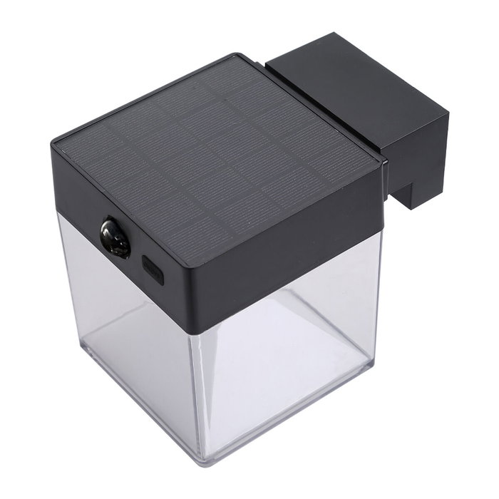 Edm Aplique solar cuadrado 4 W 500 lm negro Edm Aplique solar cuadrado 4 W 500 lm negro