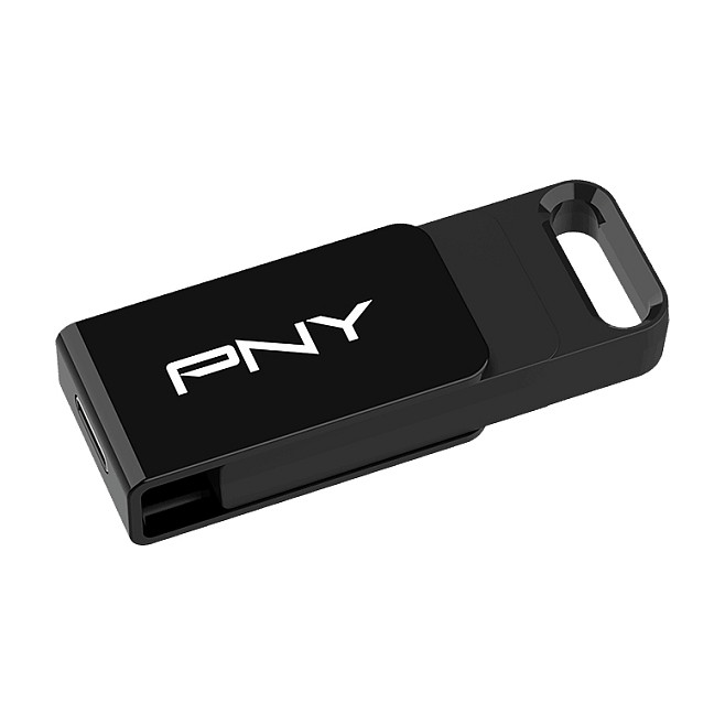PNY Technologies Elite 128GB USB Tipo-C 3.2 Gen 1 120MB/s Stick de Almacenamiento Deslizable Negro