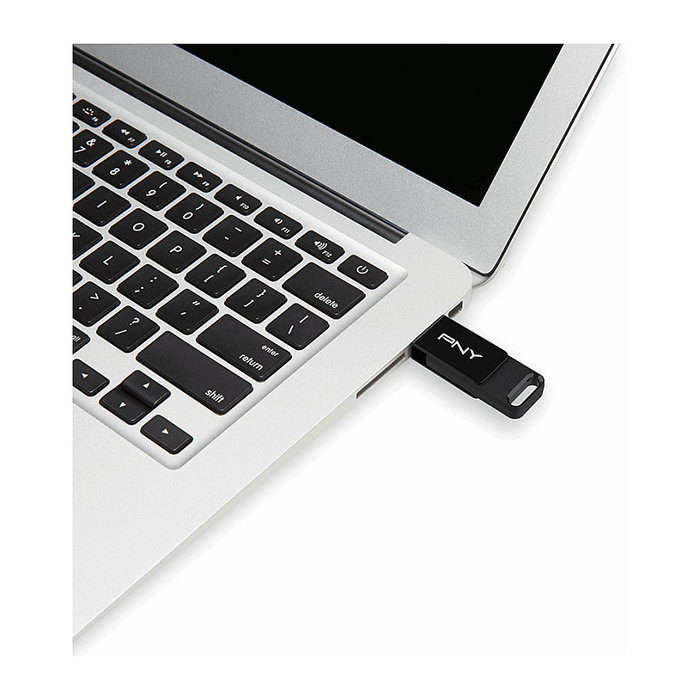 PNY Technologies Elite 128GB USB Tipo-C 3.2 Gen 1 120MB/s Stick de Almacenamiento Deslizable Negro