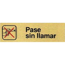 Duver Placa de Aluminio Oro 150x45 cm Paso Sin Llmar