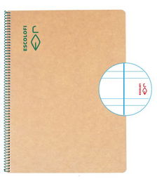 Bloc Escolofi Green Tapa Dura A4 50H Pauta 3 80G Reciclado Con Margen Verde (Set de 5)