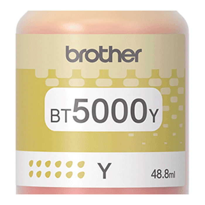 Brother BT5000Y Cartucho de Tinta Amarilla, Extra Alto Rendimiento, 5000 Páginas, Tinta a Base de Pigmentos, Compatible con DCPT300, MFCT800W y otros