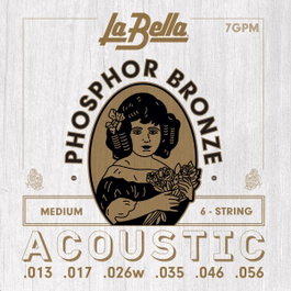 Juego de Cuerdas para Guitarra Acústica La Bella Phosphor Medium 13-56