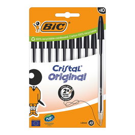 Bic Bolígrafo Cristal Negro Blíster 10 Unidades