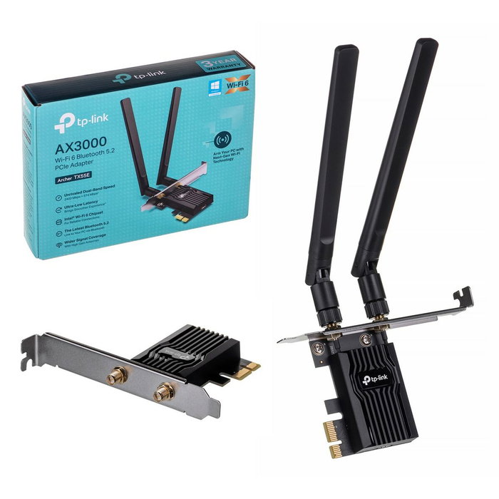 TP-Link Archer TX55E Adaptador Wi-Fi 6 y Bluetooth 5.2 PCIe TP-Link Archer TX55E Adaptador Wi-Fi 6 y Bluetooth 5.2 PCIe
