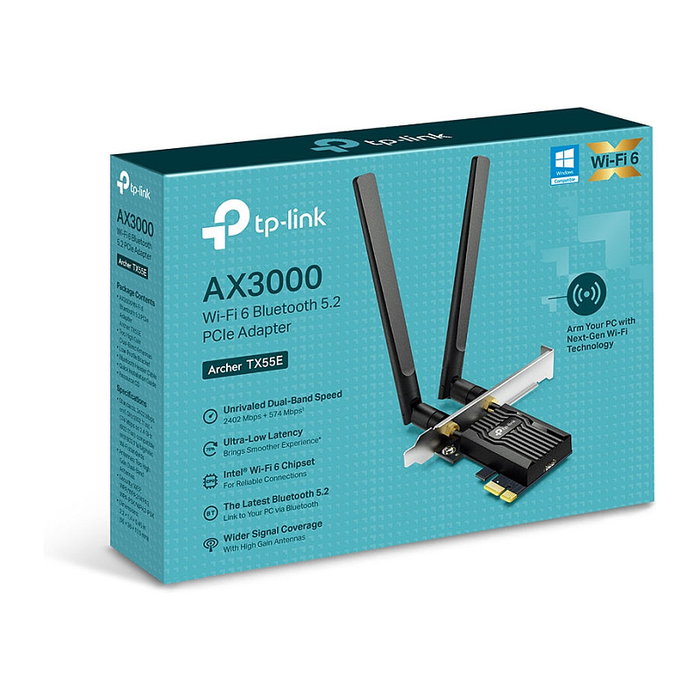 Tp-link tx55e wi-fi 6 bluetooth 5.2 pcie adaptador