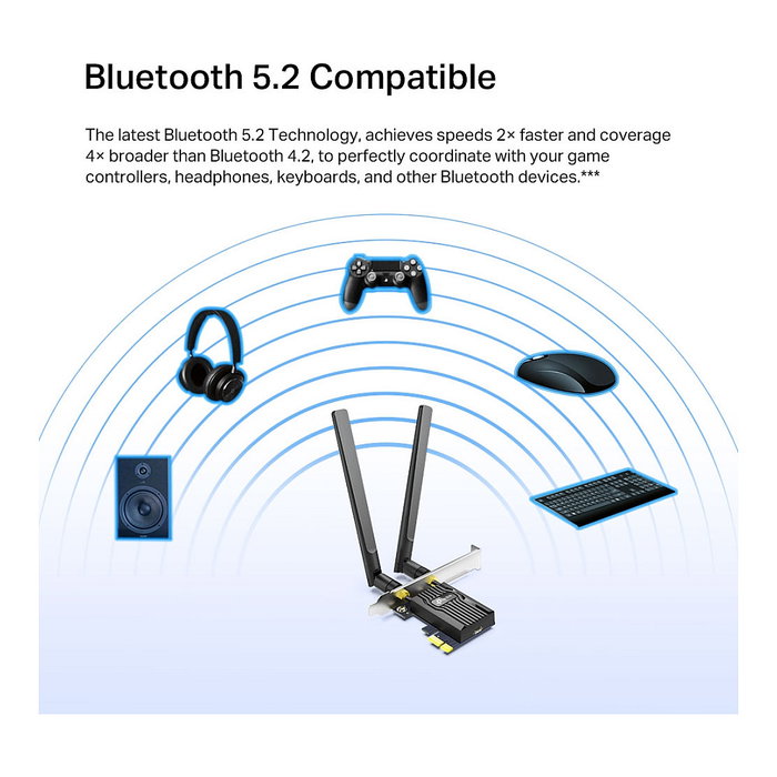 Tp-link tx55e wi-fi 6 bluetooth 5.2 pcie adaptador