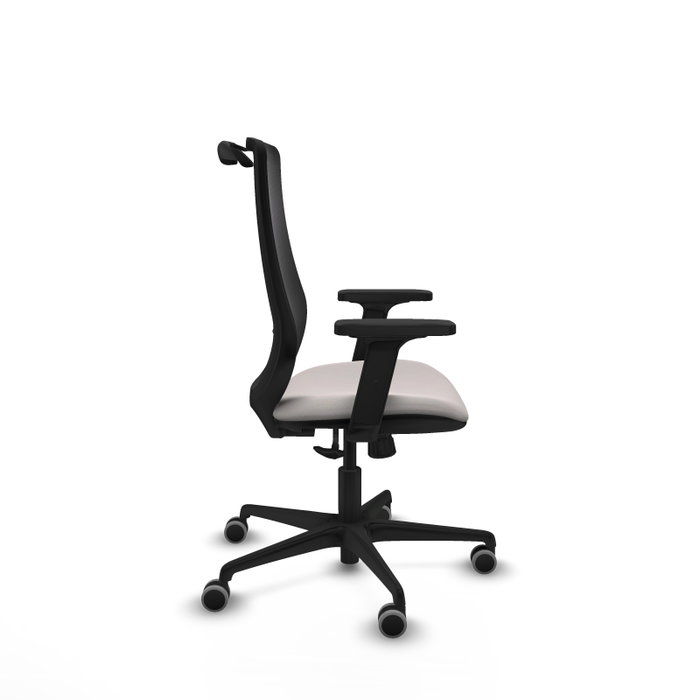 PIQUERAS Y CRESPO Silla de oficina Mardos con mecanismo Sincro, Blanco y Negro