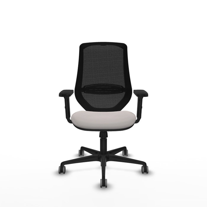 PIQUERAS Y CRESPO Silla de oficina Mardos con mecanismo Sincro, Blanco y Negro