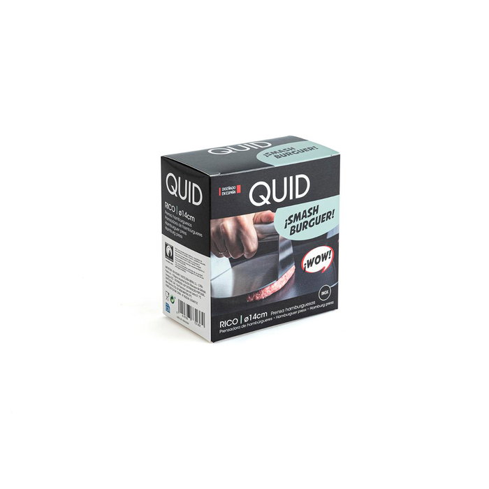Quid Prensa Hamburguesa Smash Acero Inox Rico 14 cm