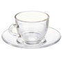 Taza con Plato Vivalto Transparente Vidrio 85 ml (6 Unidades)