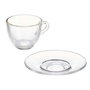 Taza con Plato Vivalto Transparente Vidrio 85 ml (6 Unidades)