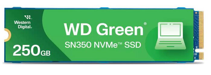 Western Digital WD Green SN350 250GB NVMe M.2 2280 SSD PCIe Gen3 x4 - Disco Duro Solido Interno, 3 Años Garantía, Acelera Tu PC
