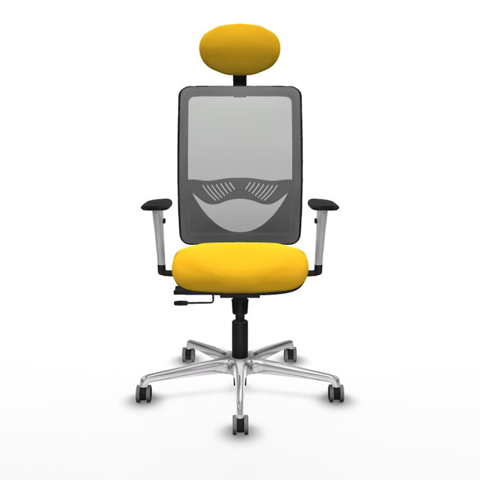 PIQUERAS Y CRESPO Silla de oficina Zulema con mecanismo Sincro/Traslack, Amarillo y Gris PIQUERAS Y CRESPO Silla de oficina Zulema con mecanismo Sincro/Traslack, Amarillo y Gris