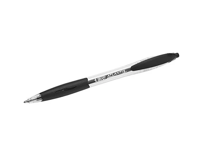 BIC Atlantis Bolígrafo Retráctil Negro Set de 12