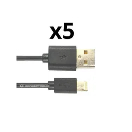 Nortess Kit de 5 Cables Lightning de 2 Metros Negro