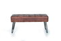 Giner y Colomer Banqueta Cuero Vacuno Marrón Pata Metal 96x40x44 cm