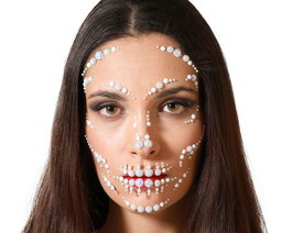 Joyas Faciales Adhesivas Fantasmas Nacarados Maquillaje Halloween