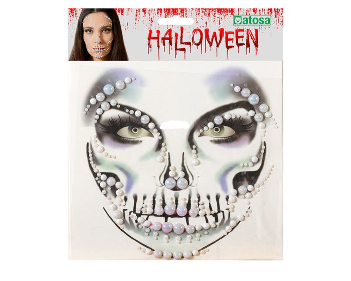 Joyas Faciales Adhesivas Fantasmas Nacarados Maquillaje Halloween