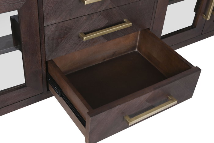 DKD Home Decor Buffet Mango y Mármol Travertino 200x40x70