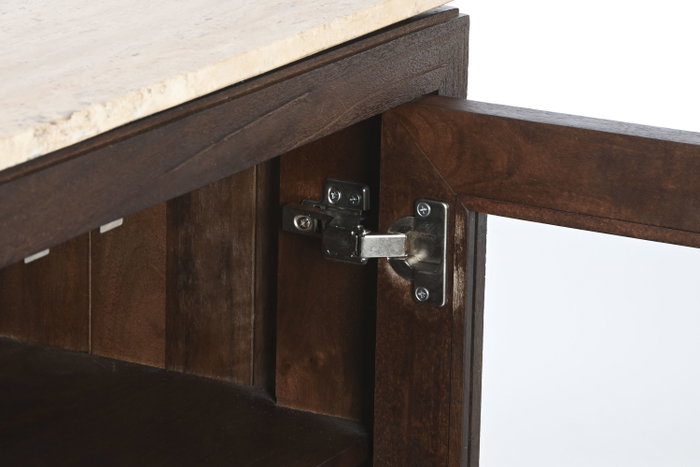 DKD Home Decor Buffet Mango y Mármol Travertino 200x40x70