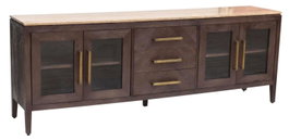 DKD Home Decor Buffet Mango y Mármol Travertino 200x40x70