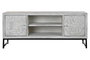 DKD Home Decor Mueble TV Blanco Mango y Metal 130 x 40 x 55 cm