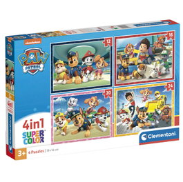 Clementoni Puzzle Progresivo 4 en 1 de 12, 16, 20 y 24 Piezas Paw Patrol Patrulla Canina 21513 para Niños +3 Años