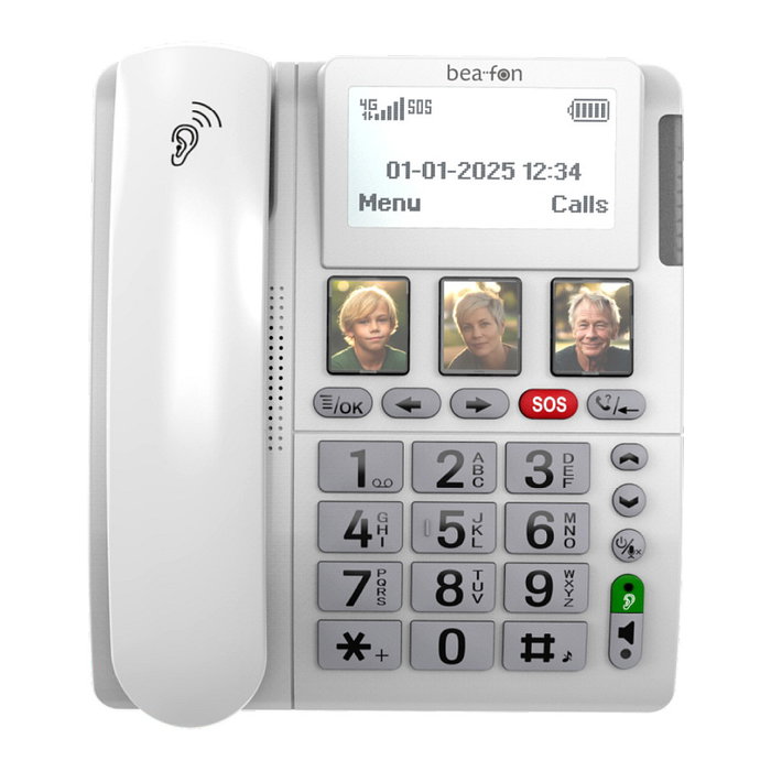 Bea-Fon ML10 LTE Teléfono Analógico Blanco con Altavoz y Botones Grandes