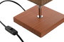DKD Home Decor Lámpara de Sobremesa de Madera y Lino Marrón 15x15x43 cm