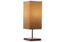 DKD Home Decor Lámpara de Sobremesa de Madera y Lino Marrón 15x15x43 cm