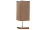 DKD Home Decor Lámpara de Sobremesa de Madera y Lino Marrón 15x15x43 cm