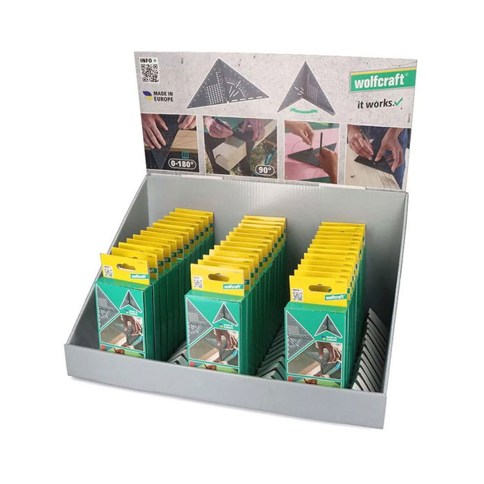 Wolfcraft Ángulo de Medición y Marcado Vario 3D para Madera, Tubos y Piezas - Precisión en Ángulos de 45°, 90° y 0-180°