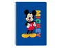 Safta Cuaderno Espiral Cuarto 80 Hojas 60g Cuadrícula 4 mm Tapa Extradura con Diseño Mickey Mouse