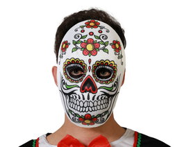 Atosa Máscara de Muerte Mexicana con Diseño Colorido y Calavera