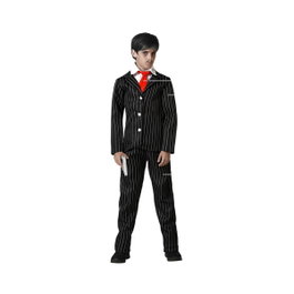 Atosa Traje de Fantasma Negro a Rayas con Corbata Roja para Niño