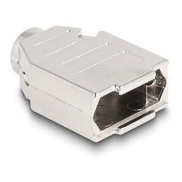 DeLOCK Funda Carcasa D-Sub 9 Pines Macho/Hembra, Zinklegierung, Plata, Plastico, 31 mm * 46 mm * 16 mm