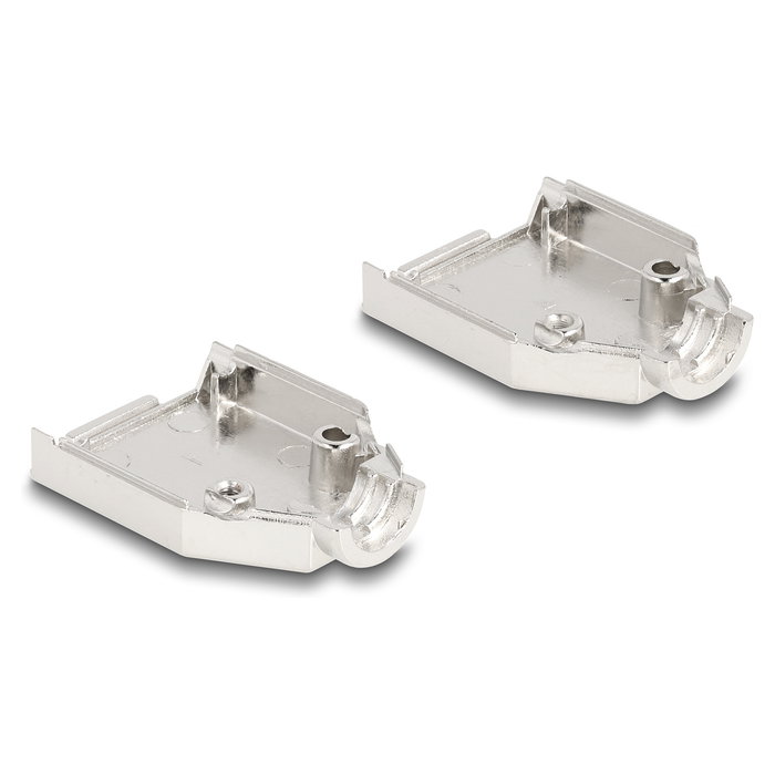 DeLOCK Funda Carcasa D-Sub 9 Pines Macho/Hembra, Zinklegierung, Plata, Plastico, 31 mm * 46 mm * 16 mm