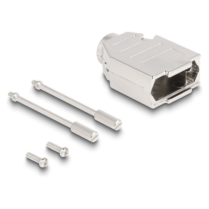 DeLOCK Funda Carcasa D-Sub 9 Pines Macho/Hembra, Zinklegierung, Plata, Plastico, 31 mm * 46 mm * 16 mm