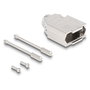 DeLOCK Funda Carcasa D-Sub 9 Pines Macho/Hembra, Zinklegierung, Plata, Plastico, 31 mm * 46 mm * 16 mm