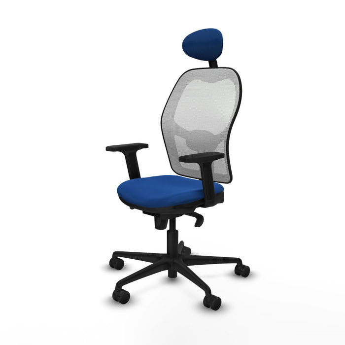PIQUERAS Y CRESPO Silla de oficina Jorquera con mecanismo Sincro, Azul y Blanco