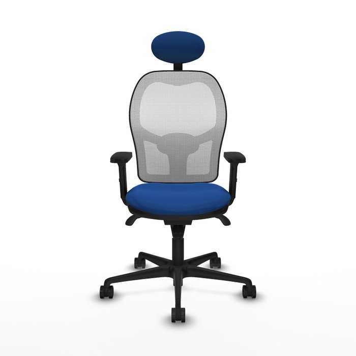 PIQUERAS Y CRESPO Silla de oficina Jorquera con mecanismo Sincro, Azul y Blanco